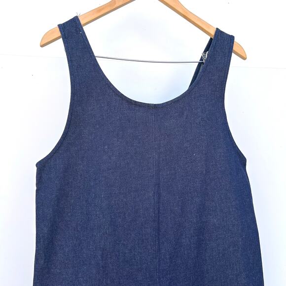 Merna Maita Denim Jumpsuit Tank Dark Wash Indigo Medium Jean One Piece - Picture 5 of 10